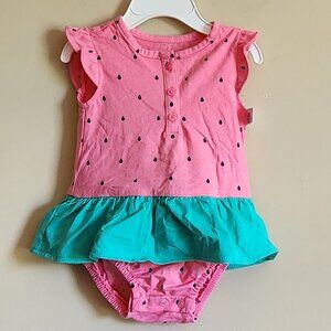 Carter's Pink Watermelon Onesie with Skirt 9 Months